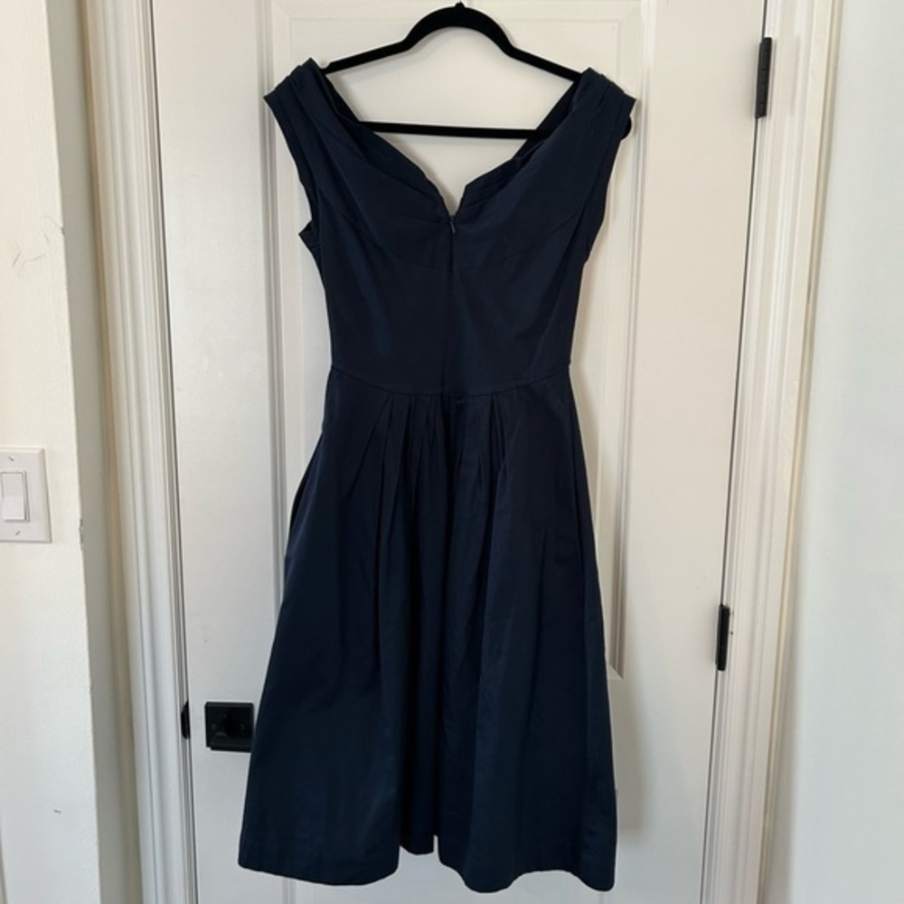 Modcloth Emily and Fin Keener Postures Midi Dress in Navy (small)